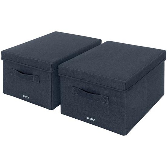 Leitz Boîte de rangement en tissu format medium - Gris - Lot de 2