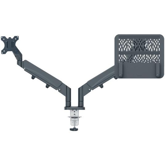 Leitz Ergo Bras support écran double pour 1 écran classique et 1 ordinateur portable - Gris foncé