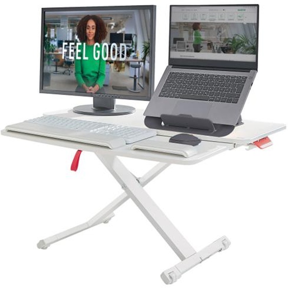 Leitz Station de travail assis-debout Ergo Cosy avec plateau coulissant - Gris