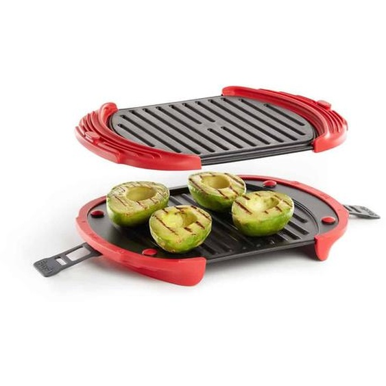 Lékué XL inox grill micro-ondes rouge noir grill poêles ustensiles de cuisine