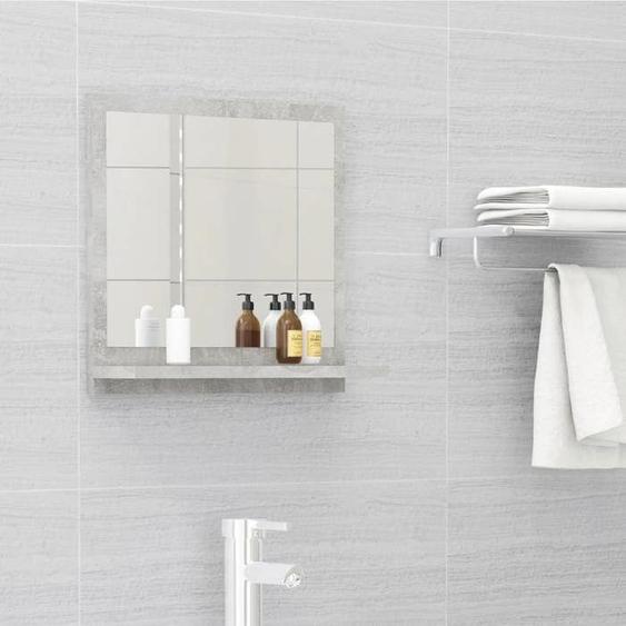 Lemon Miroir de salle de bain Gris béton 40x10,5x37cm Bois ingénierie CCL72742624