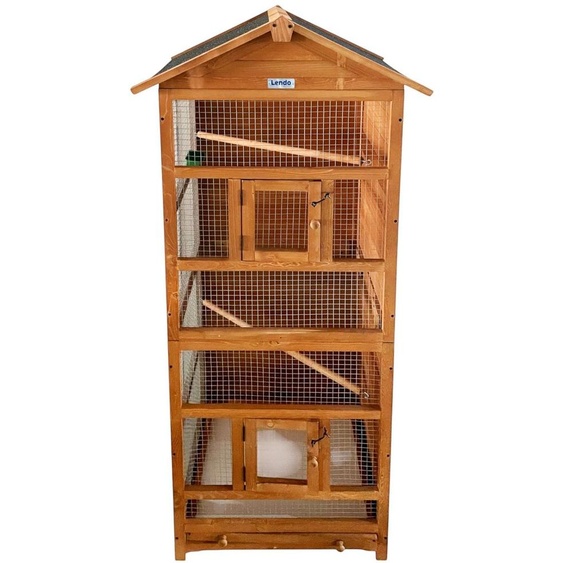 Lendo Online Volière Extérieure 70×57×165 cm Bois Marron