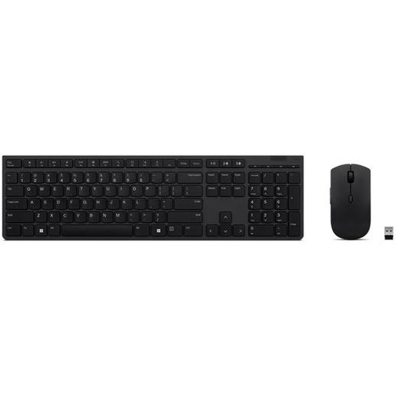 Lenovo 4X31K03968, Taille réelle (100 %), Sans fil, RF sans fil + Bluetooth, Commutateur de touche « ciseaux », Gris, Souris incluse 4X31K03942