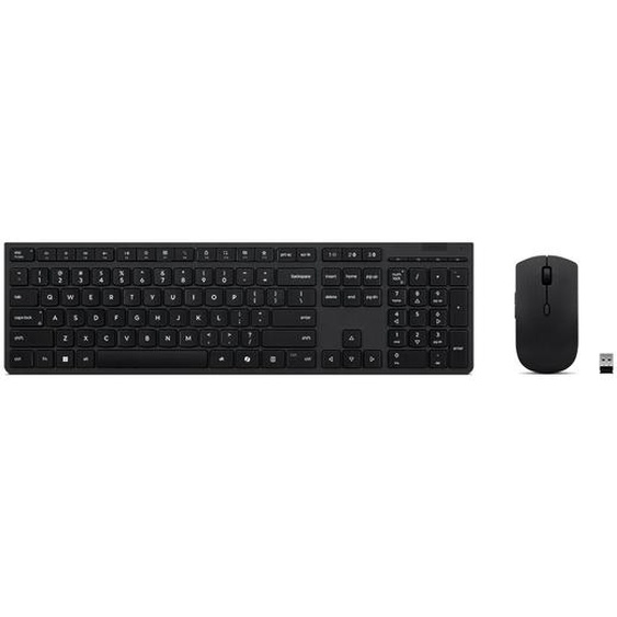 Lenovo 4X31R64325, Taille réelle (100 %), Sans fil, RF sans fil + Bluetooth, Commutateur de touche « ciseaux », Noir, Souris incluse