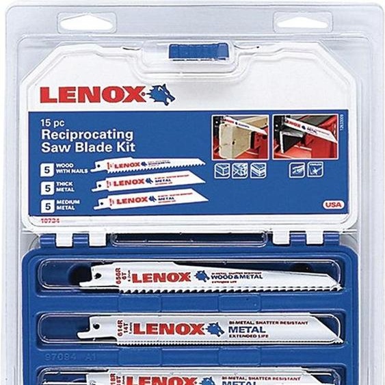 LENOX Jeu de 15 lames de scie sabre BIM pour le bois et le métal 5 x 614R, 5 x 618R, 5 x 656R