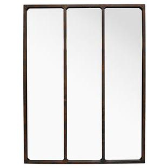 LÉON - Miroir verrière style industriel 90x120