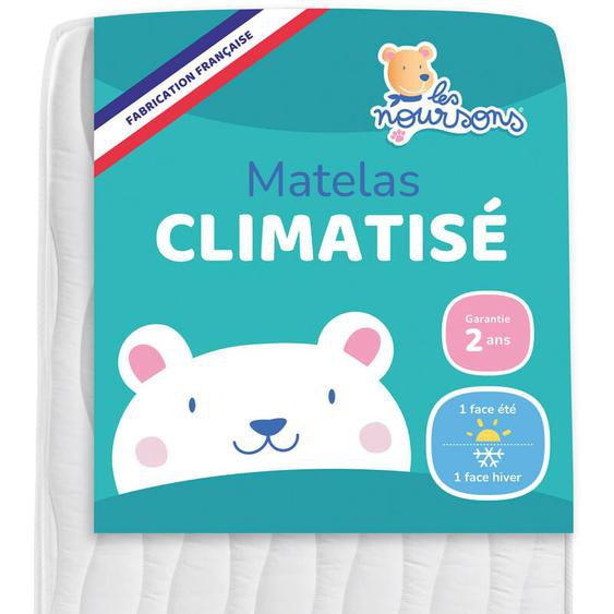 Les Noursons - Matelas Bébé / Enfant Climatisé 70x140 cm - Réversible - 1 face Été / 1 face Hiver - OekoTex® - Fabrication Française