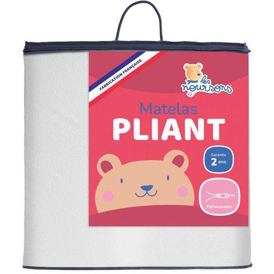Les Noursons - Matelas pliant bébé - 60x120cm - Matelas de voyage - Déhoussable - Confortable - Garantie 2 ans - Fabrication française