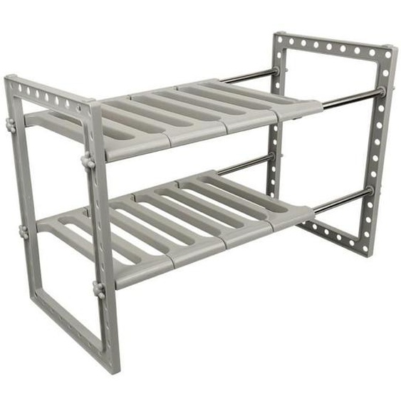 LESAUDACES Meuble Sous-Evier 70*26*38cm Support dévier de cuisine multifonctionnel extensible à deux niveaux Pratique et beau
