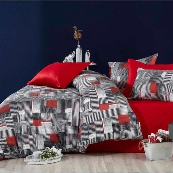 LEssentiel Linge de Maison, 478, King-Size-Bettbezug-Set (FR), Rot, 100 % POLYESTER-MICROSATIN, 240 x 220 cm