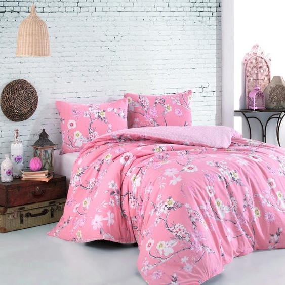 LEssentiel Linge de Maison, Ardenya, Ranforce King-Size-Bettbezug-Set (FR), Pulver, 100 % BAUMWOLLE RANFORCE, 240 x 220 cm