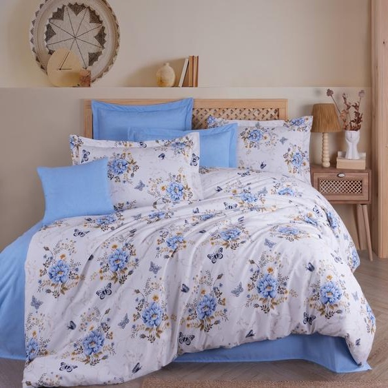 LEssentiel Linge de Maison, Aylin, ensemble housse de couette simple Ranforce (FR), bleu, 100 % COTON RANFORCE, 140 x 200 cm