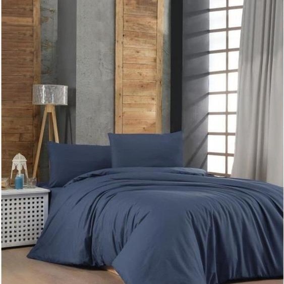 LEssentiel Linge de Maison, Dark Blue, Ranforce Ensemble housse de couette king-size (FR), 100 % COTON RANFORCE, bleu foncé, 240 x 220 cm