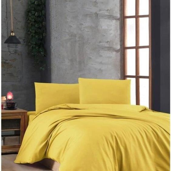 LEssentiel Linge de Maison, Dark Yellow, Ranforce Ensemble housse de couette king-size (FR), jaune foncé, 100 % COTON RANFORCE, 240 x 220 cm