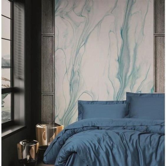 LEssentiel Linge de Maison, Elegant - Blue, ensemble housse de couette en satin King (FR), bleu, 100 % satin de coton, 240 x 220 cm