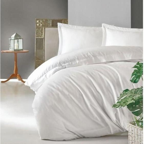 LEssentiel Linge de Maison, Elegant - White, ensemble linge de lit, blanc, 100 % satin de coton, 240 x 220 cm