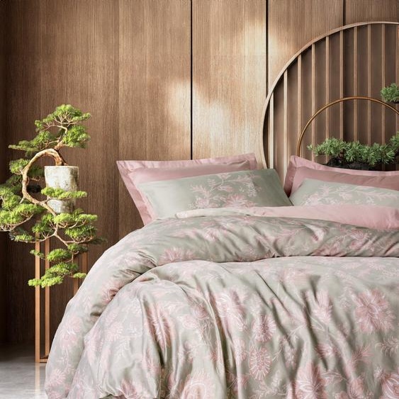 LEssentiel Linge de Maison, ensemble housse de couette en satin King (FR), Betula - Powder, 100 % satin de coton, poudre, 240 x 220 cm