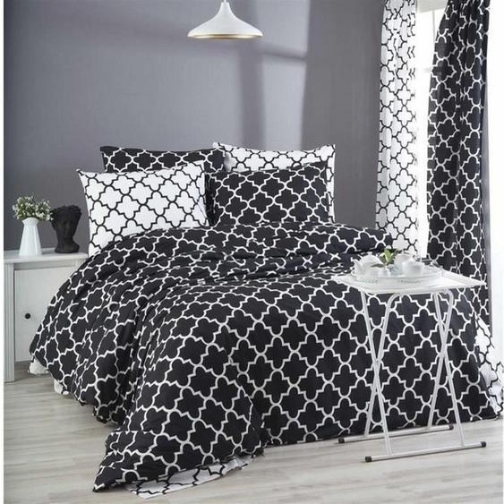 LEssentiel Linge de Maison, Madalyon - Black, Ensemble housse de couette Ranforce king-size (FR), 100 % COTON RANFORCE, noir, 240 x 220 cm