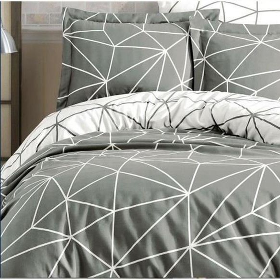 LEssentiel Linge de Maison, Metaverse, Ranforce Ensemble housse de couette king-size (FR), Gris, 100 % COTON RANFORCE, 240 x 220 cm