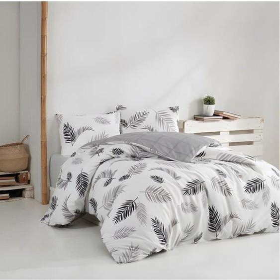 LEssentiel Linge de Maison, Plume - Grey, Ensemble housse de couette Ranforce king-size (FR), Gris, 100 % COTON RANFORCE, 240 x 220 cm