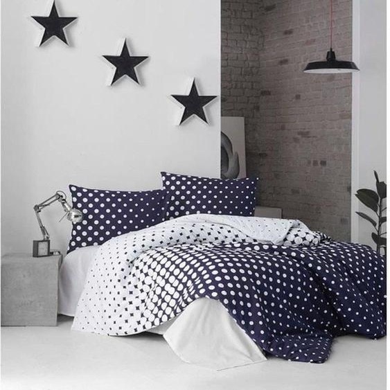 LEssentiel Linge de Maison, Puanline - Dark Blue, Ensemble housse de couette Ranforce king-size (FR), 100 % COTON RANFORCE, bleu foncé, 240 x 220 cm