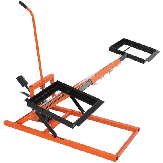 Lève-tondeuse hydraulique - Crics pour tracteur de jardin - Capacité de charge : 226,8 kg - Hauteur de levage : 44,5–61 cm - Acier au carbone Q235 - Réglable - Orange/noir
