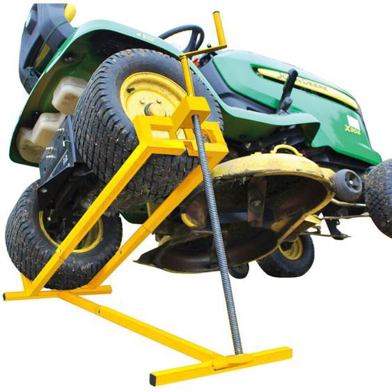 Cric Lève Tracteur Tondeuse 400 kg max - Télescopique 78 à 98 cm de Long, Hauteur Jusquà 60 cm - Jaune