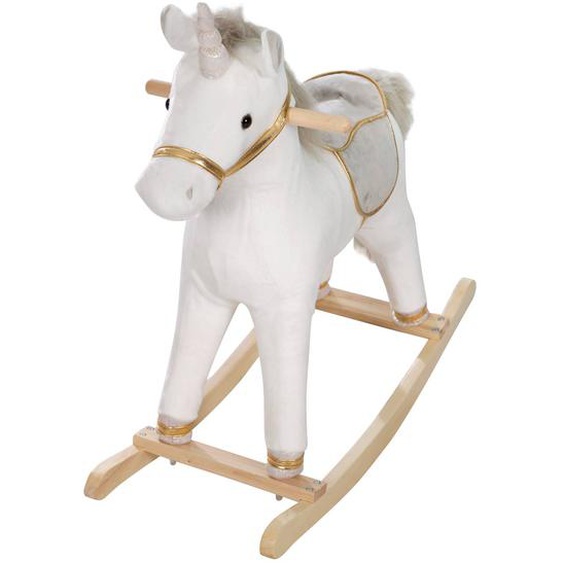 Licorne À Bascule Avec Selle Et Bride Blanc / Argenté