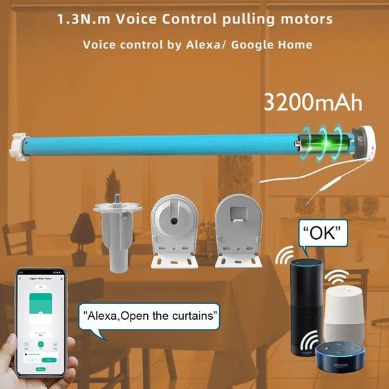 LifeLibero Tuya Zigbee batterie stores de fenêtre rideaux intelligents moteur store roulant automatique fil gratuit aveugle tubulaire For37 38mm Tube