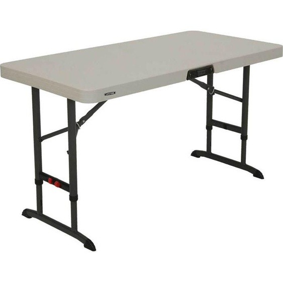 LIFETIME - Table de traiteur carrée pliante et portable, dimensions 122x61cm, hauteur réglable, poids 11 kg, durable et stable, capacité 4 personnes (92121)