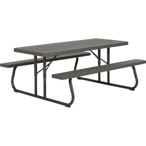 Lifetime Ultra-resistant Folding With Benches Uv100 183x76x74 Cm Tisch Schwarz Schwarz One Size