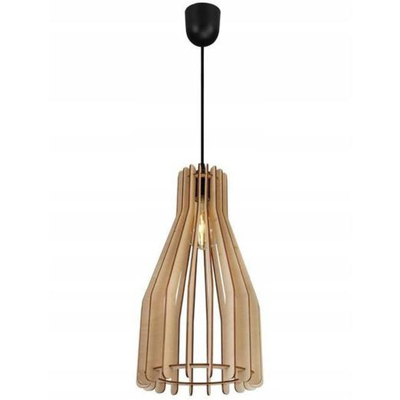 Light-Home Abat Jour Suspension Luminaire Lustre Industriel Timber - Moderne - en Metal et Bois - À 1 Lumières - Forme unique II