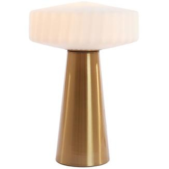 Light & Living - lampe de table - Pleat - or blanc - verre - lampe en verre coloré - E27 - 1882126