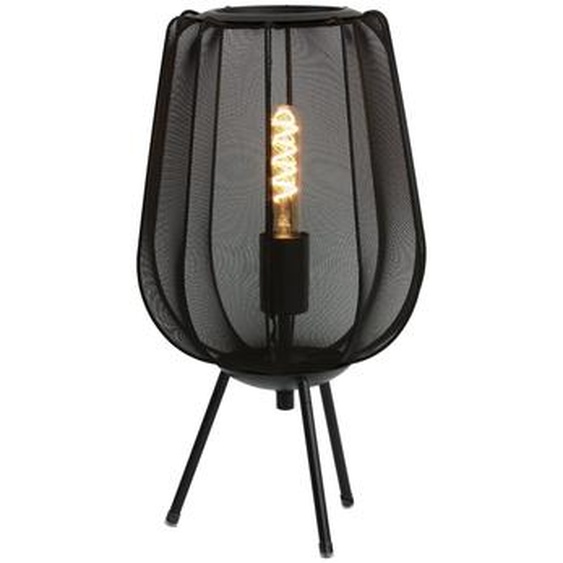 Light & Living - lampe de table - Plumeria - noir - polyester - E27 - 1874312