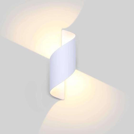 Lightess 12W Applique Murale Extérieure LED Étanche IP66 - Luminaire Extérieur en Aluminium Moderne. Blanc Chaud Classe F