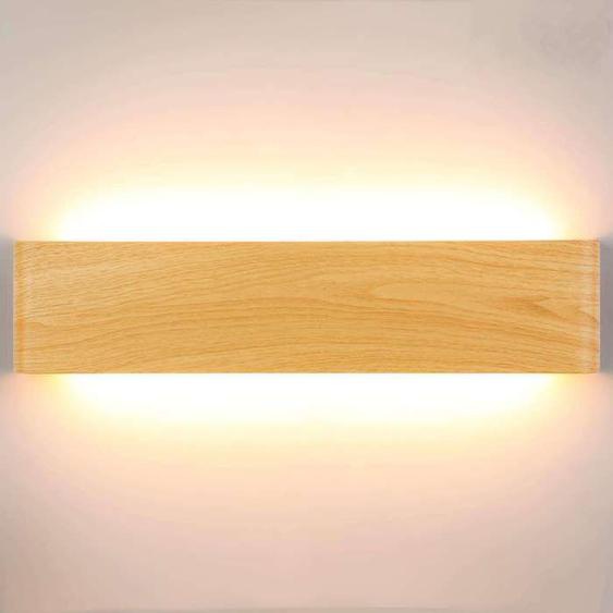 Lightess Applique Murale Intérieure LED 18W 40cm - Lampe Murale Créative en Aluminium et Bois. Couleur Doré [Classe E]