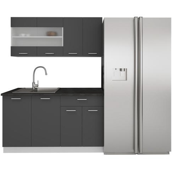 Ligne de cuisine Esilo H. 145 x L. 140 x. P. 60 cm Blanc / Anthrazit