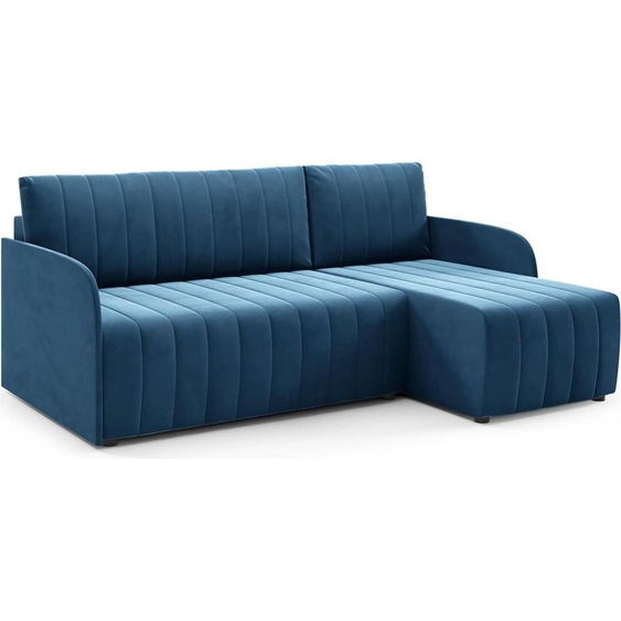 LIKMA Canapé d’angle Otto SLIM 208x145 cm Turquoise Convertible Couchage 200x140 cm Coffre de Rangement Canapé 3 Places Compact