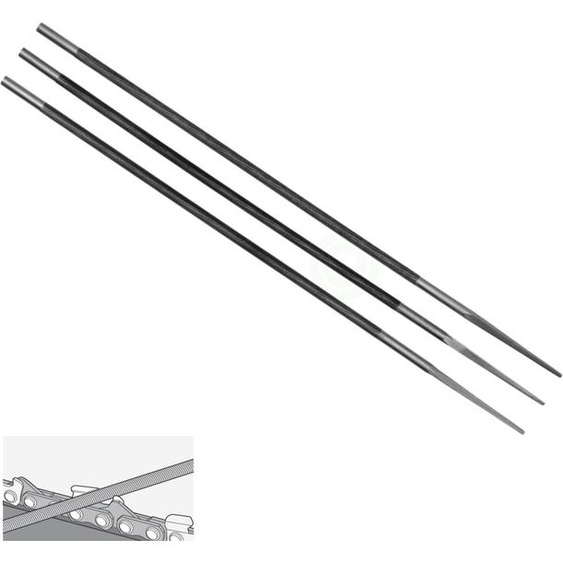 Lime ronde Ø 4,8 mm pour tronçonneuse 0,325 (3 pièces)