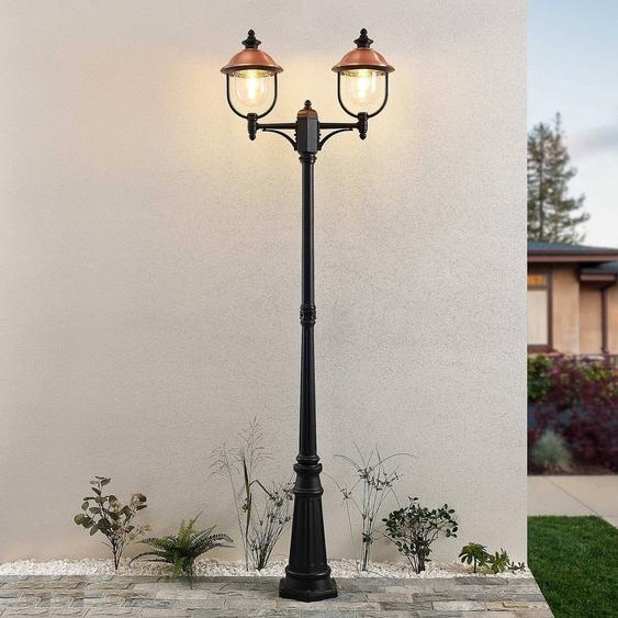 Lindby,  dextérieur Clint, 225 cm, à 2 lampes, résistant leau de Clint dimmable, cuivré, Aluminium, Vintage