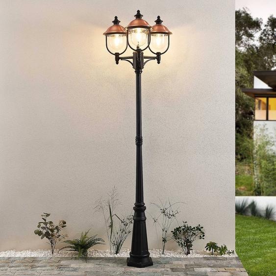 Lindby  dextérieur Clint, 225cm, 3 lampes, résistant à leau de mer, Clint Lindby, dimmable, cuivré, Aluminium, Vintage