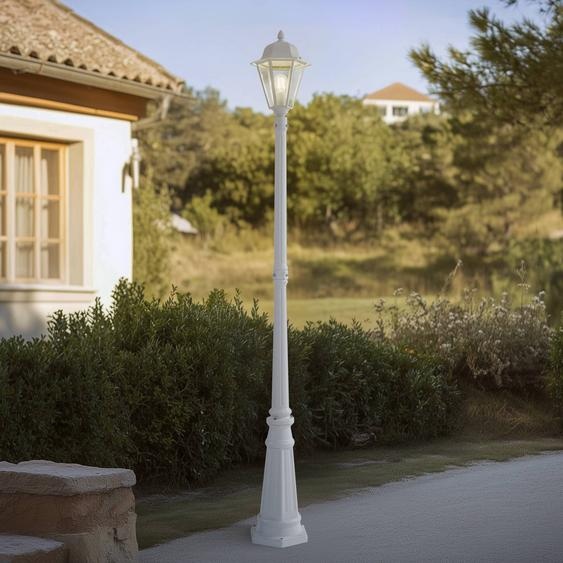 Lindby  dextérieur Edana, 211 cm, blanc, métal, E27, IP44 Edana Lindby, dimmable, blanc, Aluminium, Moderne