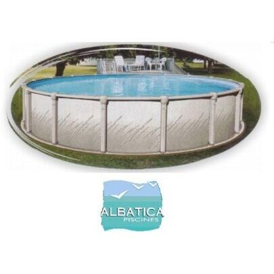 Liner 75/100ème piscine hors-sol Albatica ronde 6.40 x1.32 m Bleu ciel