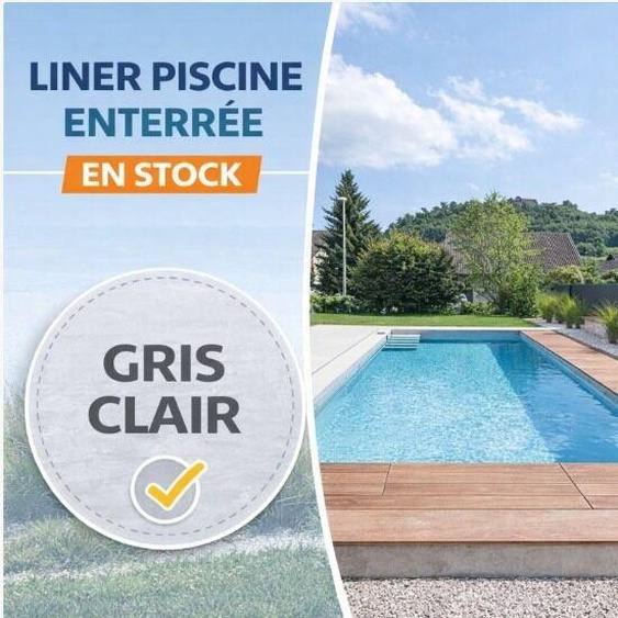 Liner en stock 75/100#7497; vernis gris clair : 7.00 × 3.00 × 1.50 m