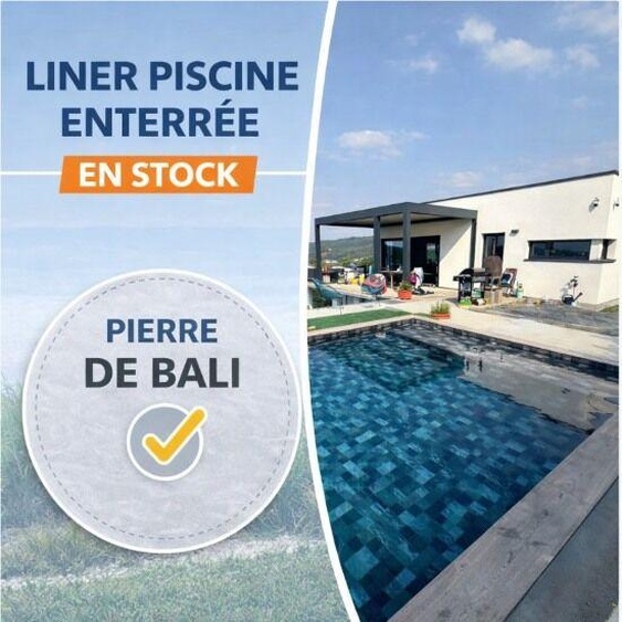 Liner en stock 85/100ème vernis pierre de bali : 4.00 × 2.50 × 1.50 m
