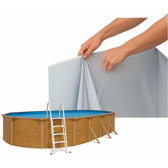liner piscine hors sol CANYON : 9.15 x 4.60 x 1.20 - Overlap et gris clair