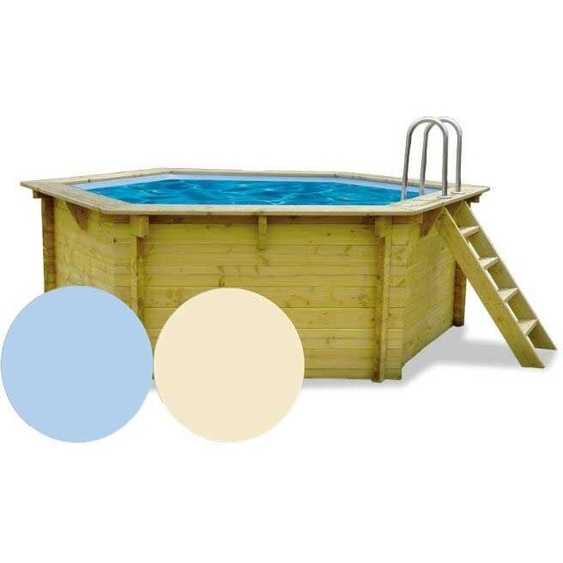 Liner piscine Octo allongée comp. Aqualux 7.8 x 4 x 1.34 m Sable + Genova