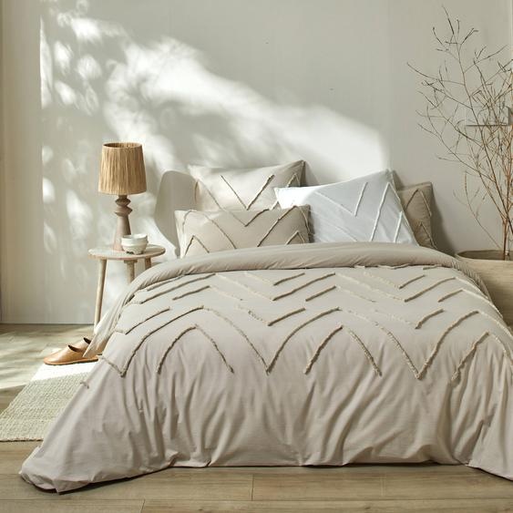 Linge de lit Amezia en coton lavé finition tufté en relief -