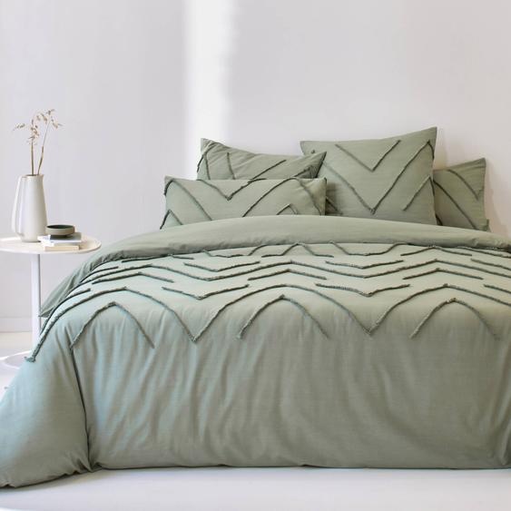 Linge de lit Amezia en coton lavé finition tufté en relief -