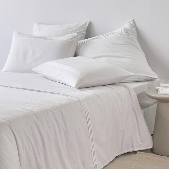 Linge de lit blanc plis plats Colombine® -